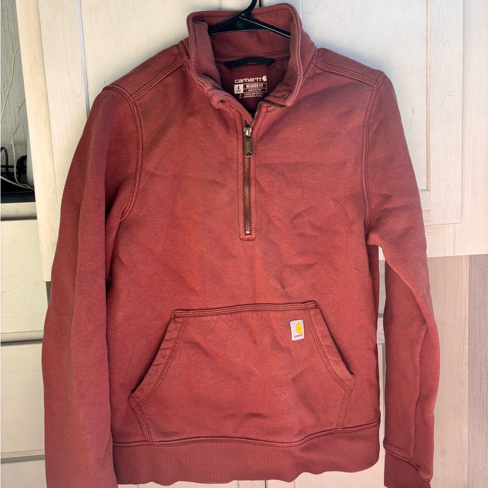 Carhartt Brick Red Half-Zip Pullover